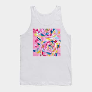 Stylized Floral in Pastel Colors Tank Top